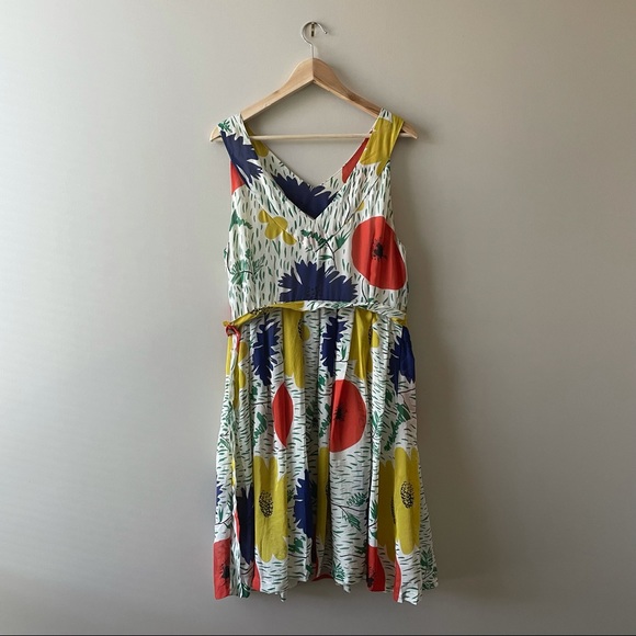 Anthropologie | ‘Girls From Savoy’ Silk Poppy Print Dress - Picture 4 of 12